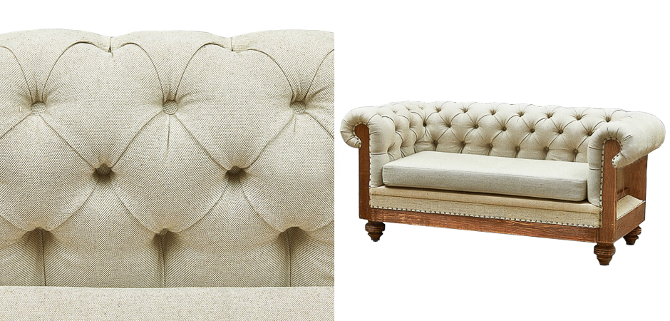 Диван Deconstructed Chesterfield Sofa double Ivory Linen Диван Deconstructed Chesterfield Sofa double Ivory Linen - Loft-Concept в Липецке