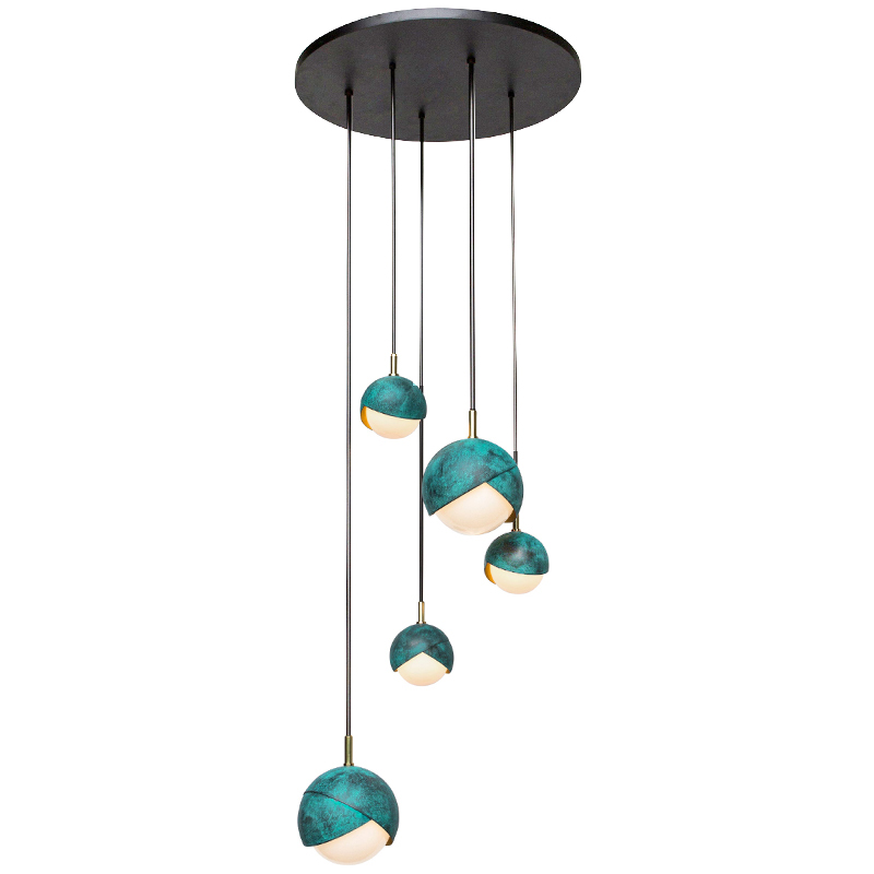 Люстра Trella studio BENEDICT PENDANT 5 Бирюзовый Белый Черный Люстра Trella studio BENEDICT PENDANT 5 Бирюзовый Белый Черный в Липецке | Loft Concept