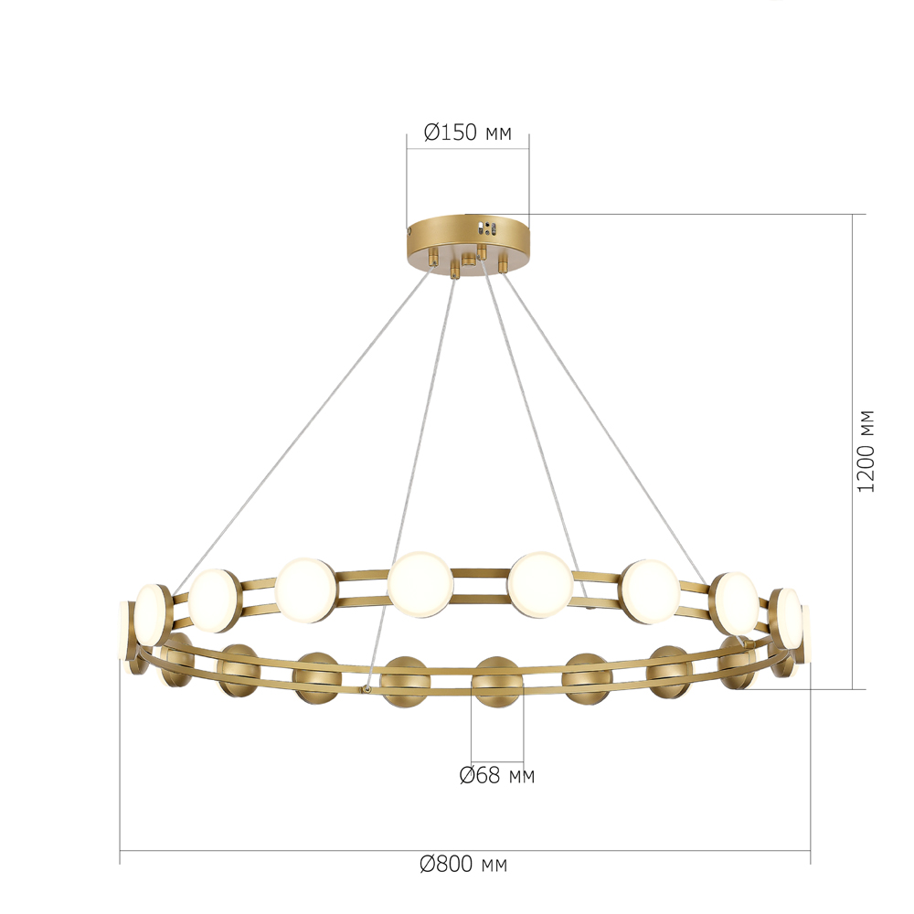 Люстра кольцевая с круглыми светодиодными источниками света Maxine Light в Липецке