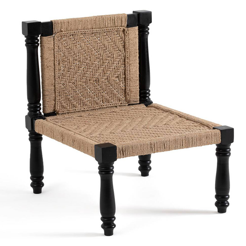 Кресло Didrik Wicker Armchair Черный Коричневый Кресло Didrik Wicker Armchair Черный Коричневый в Липецке | Loft Concept
