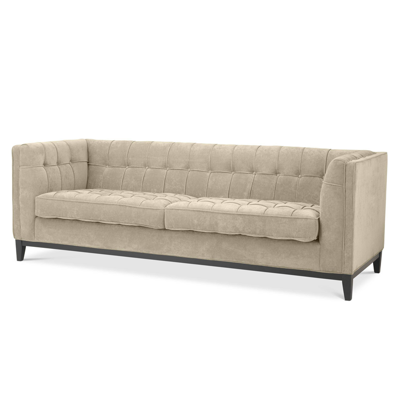 Диван Eichholtz Sofa Aldgate Greige Бежево-серый Черный Диван Eichholtz Sofa Aldgate Greige Бежево-серый Черный в Липецке | Loft Concept