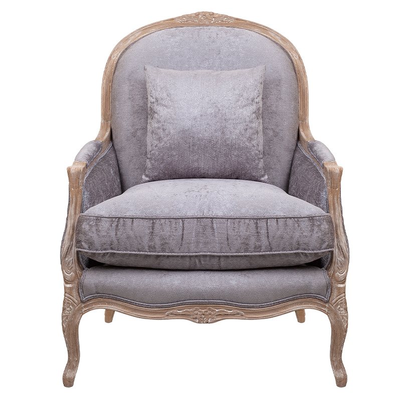 Кресло Ava Classical Armchair brown and grey velour Серый Коричневый Кресло Ava Classical Armchair brown and grey velour Серый Коричневый в Липецке | Loft Concept