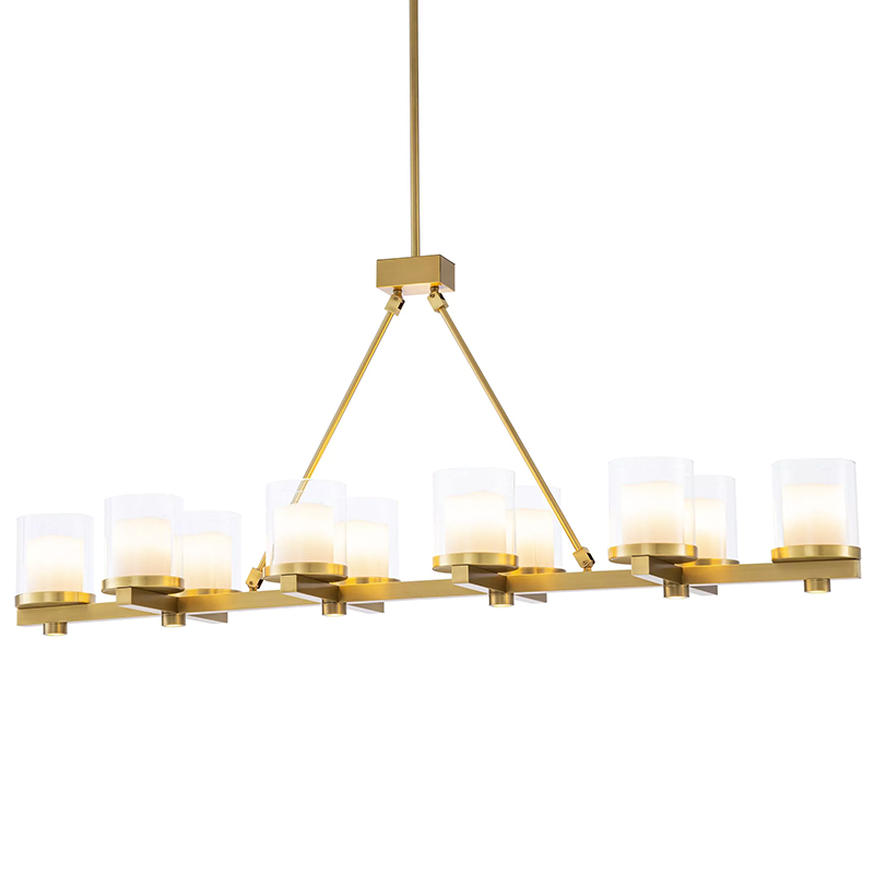 Люстра Eichholtz Chandelier Donovan Brass Латунь Белый Прозрачное Стекло Люстра Eichholtz Chandelier Donovan Brass Латунь Белый Прозрачное Стекло в Липецке | Loft Concept