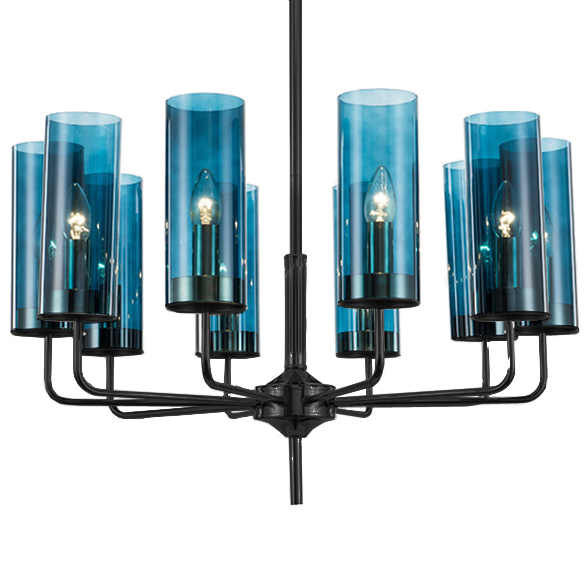 Люстра Black & Blue Glass Tube Chandelier 10 Графитовый Сапфир (Sapphire) Люстра Black & Blue Glass Tube Chandelier 10 Графитовый Сапфир (Sapphire) в Липецке | Loft Concept