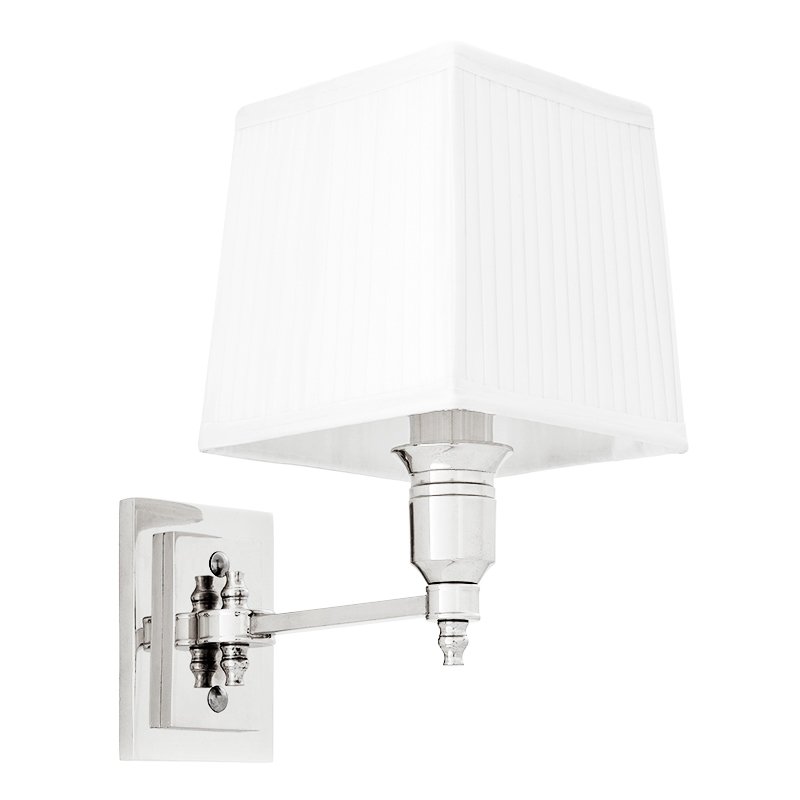 Бра Wall Lamp Lexington Single Nickel+White Никель Белый Бра Wall Lamp Lexington Single Nickel+White Никель Белый в Липецке | Loft Concept