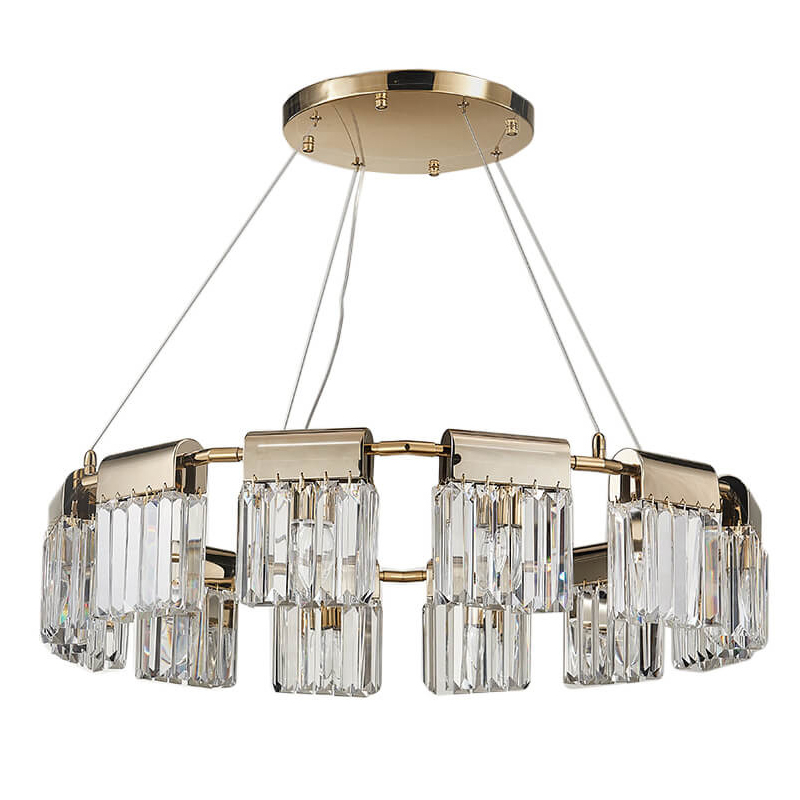 Люстра Crystal Pendants gold 12 Глянцевое золото Прозрачное Стекло Люстра Crystal Pendants gold 12 Глянцевое золото Прозрачное Стекло в Липецке | Loft Concept