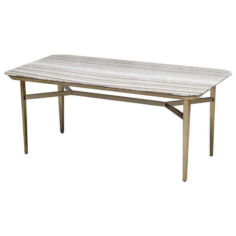 Стол Cisneros Marble Dinner Table с мраморной столешницей Бежево-серый Золотой Стол Cisneros Marble Dinner Table с мраморной столешницей Бежево-серый Золотой в Липецке | Loft Concept