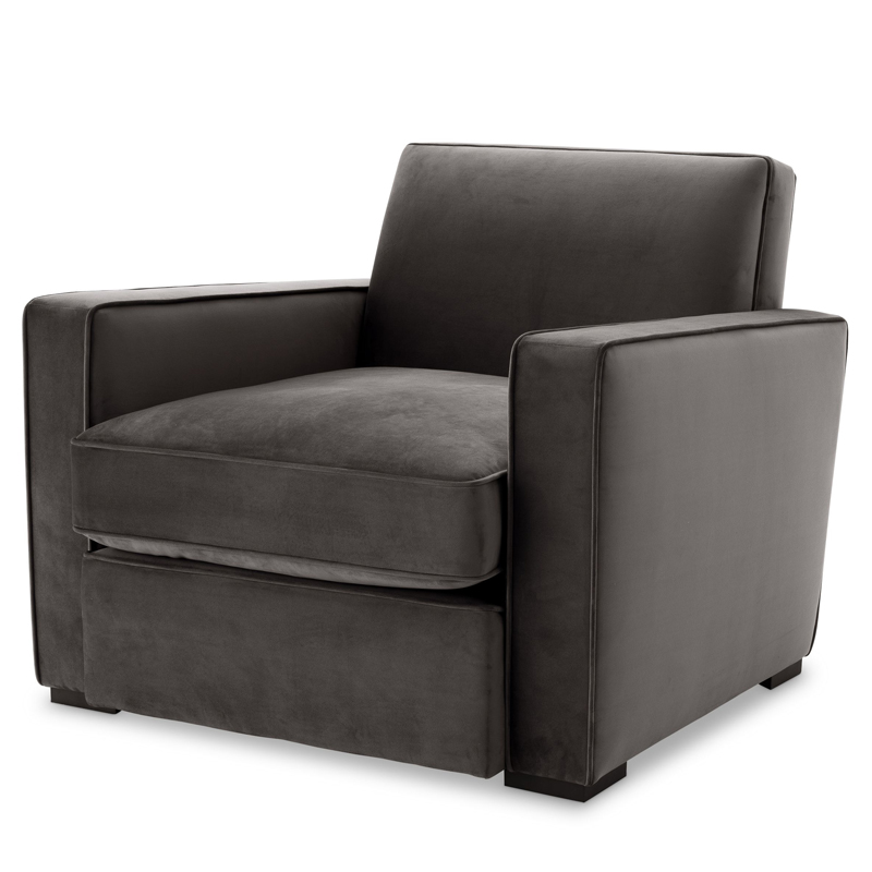 Кресло Eichholtz Chair Edmond grey Серый Черный Кресло Eichholtz Chair Edmond grey Серый Черный в Липецке | Loft Concept