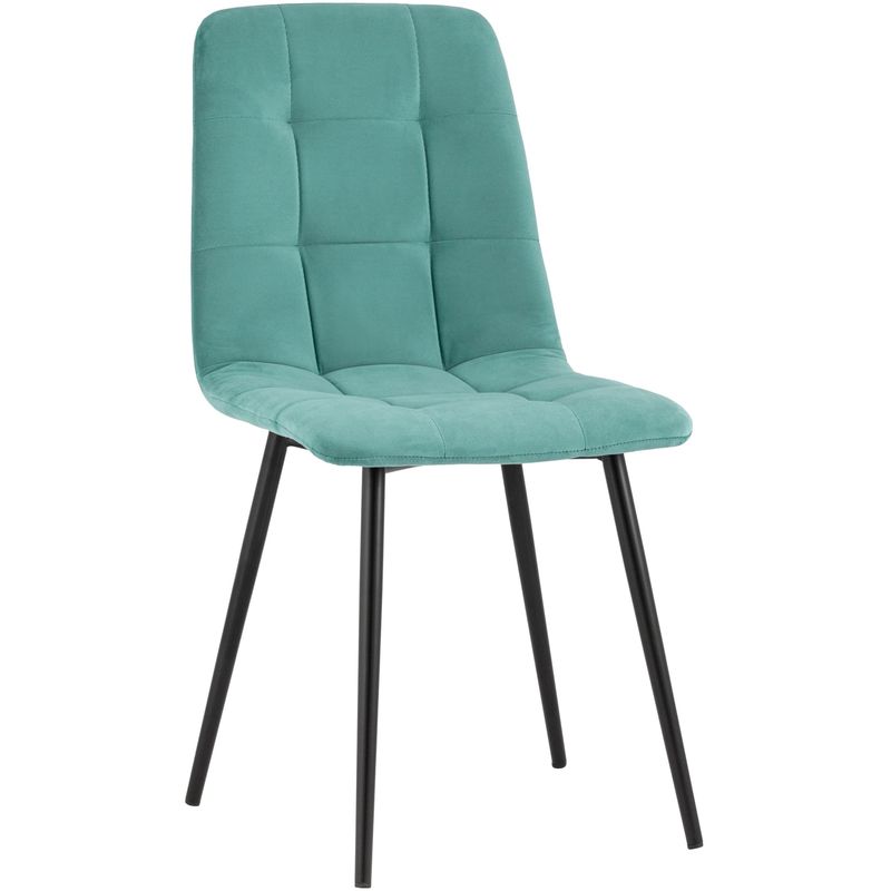 Стул NANCY S-2 Chair Бирюзовый Велюр Бирюзовый Черный Стул NANCY S-2 Chair Бирюзовый Велюр Бирюзовый Черный в Липецке | Loft Concept