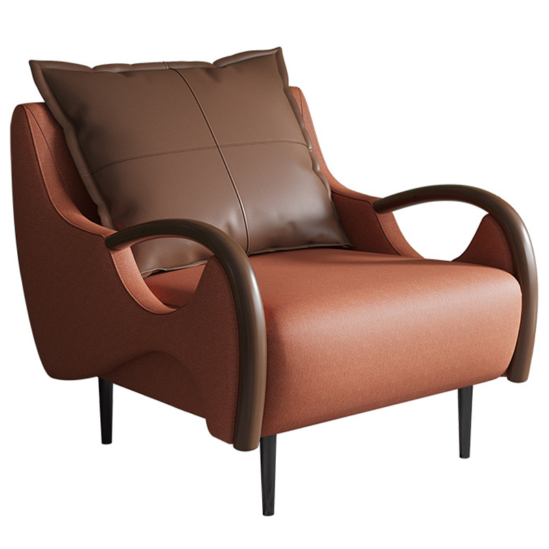 Кресло Oliwier Orange Armchair Оранжевый Коричневый Кресло Oliwier Orange Armchair Оранжевый Коричневый в Липецке | Loft Concept