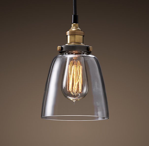 Подвесной светильник Loft Clear Glass Cloche Черный Подвесной светильник Loft Clear Glass Cloche Черный в Липецке | Loft Concept