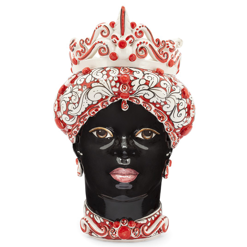 Ваза VASE MORO LADY red Черный Белый Красный Ваза VASE MORO LADY red Черный Белый Красный в Липецке | Loft Concept