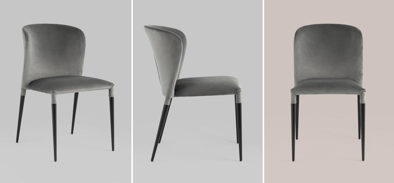 Стул Lori Chair Серый Велюр - фото