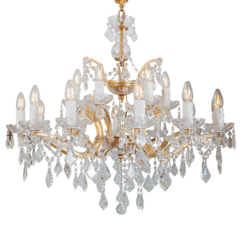 Люстра 19th c. Rococo IRON & CLEAR CRYSTAL GOLD Chandelier 18 Золотой Прозрачное Стекло Люстра 19th c. Rococo IRON & CLEAR CRYSTAL GOLD Chandelier 18 Золотой Прозрачное Стекло в Липецке | Loft Concept