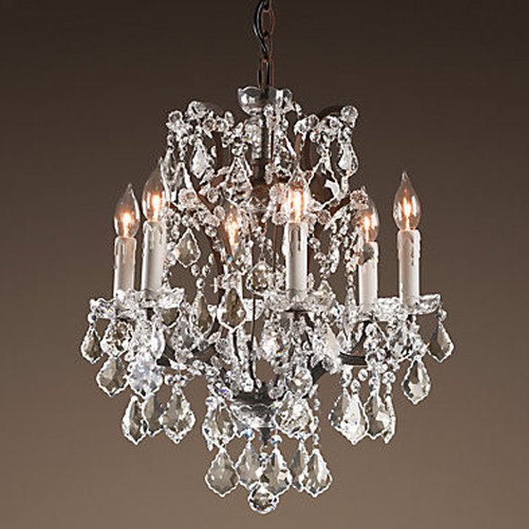 Люстра 19TH C. ROCOCO IRON & CLEAR CRYSTAL 6 Прозрачное Стекло Бурая ржавчина Люстра 19TH C. ROCOCO IRON & CLEAR CRYSTAL 6 Прозрачное Стекло Бурая ржавчина в Липецке | Loft Concept