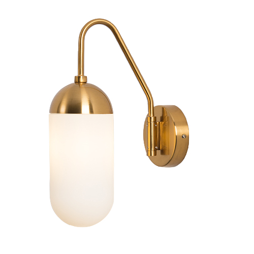 Бра Pelle Sconce short Gooseneck Clear Shade Латунь Белый Бра Pelle Sconce short Gooseneck Clear Shade Латунь Белый в Липецке | Loft Concept