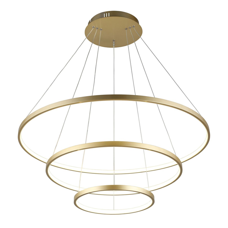 Люстра Ring Horizontal Trio Gold Золотой Люстра Ring Horizontal Trio Gold Золотой в Липецке | Loft Concept