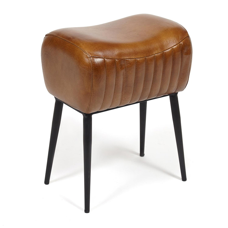 Пуф из кожи буйвола Industrial leather pouf Коричневый Черный Пуф из кожи буйвола Industrial leather pouf Коричневый Черный в Липецке | Loft Concept