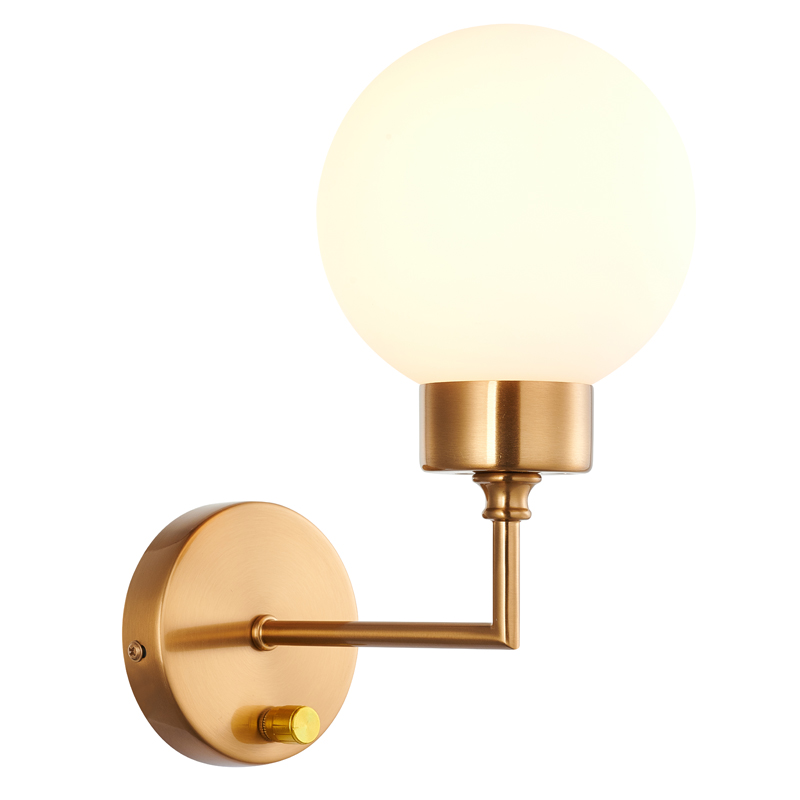 Бра Zibille Sconce brass Латунь Белое матовое стекло Бра Zibille Sconce brass Латунь Белое матовое стекло в Липецке | Loft Concept
