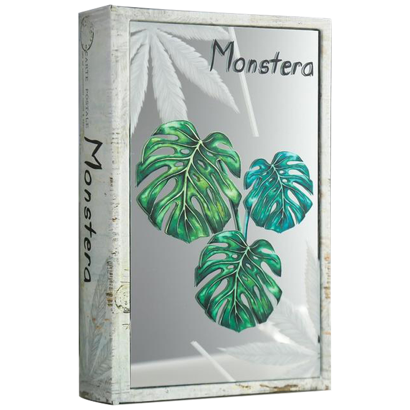 Шкатулка-книга Monstera Leaves Mirror Book Box Серый Зеленый Бежевый Шкатулка-книга Monstera Leaves Mirror Book Box Серый Зеленый Бежевый в Липецке | Loft Concept