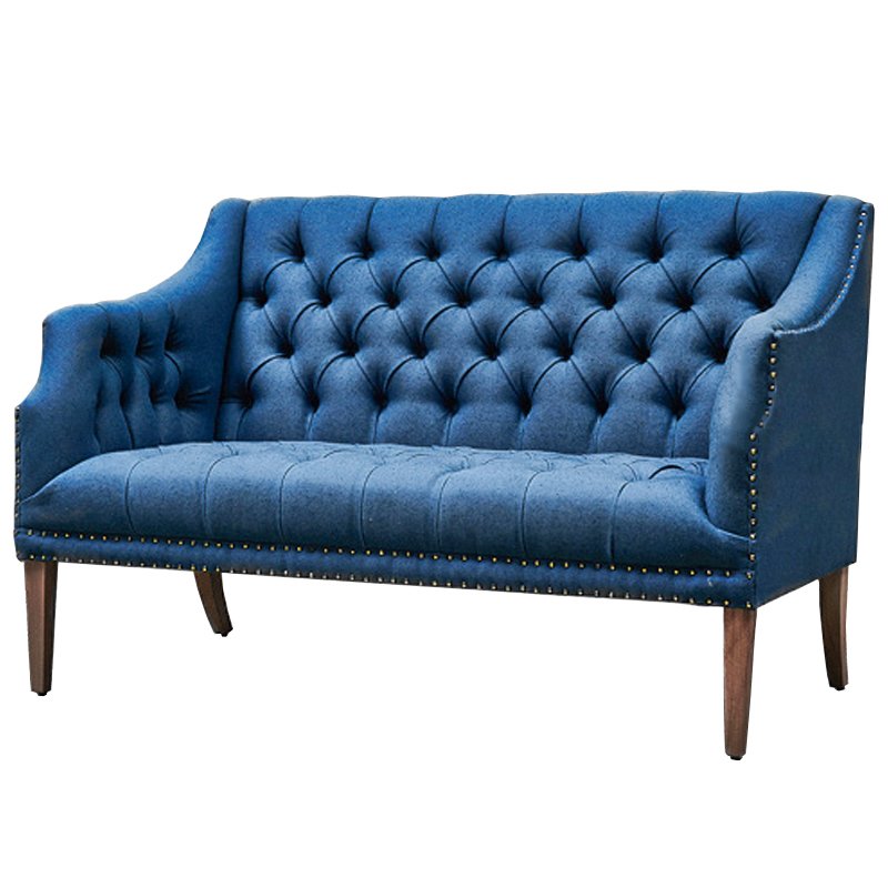 Диван Morton Capitone Sofa Диван синий лен Синий Диван Morton Capitone Sofa Диван синий лен Синий в Липецке | Loft Concept