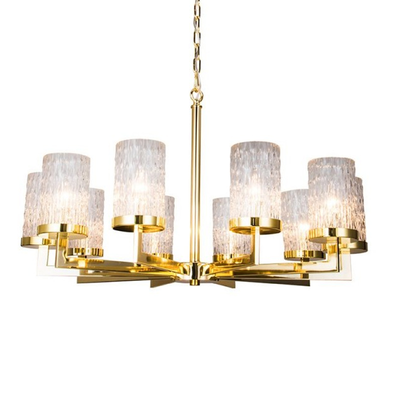 Люстра Kelly Gold с Рельефным Стеклом Золотой Люстра Kelly Gold с Рельефным Стеклом Золотой в Липецке | Loft Concept