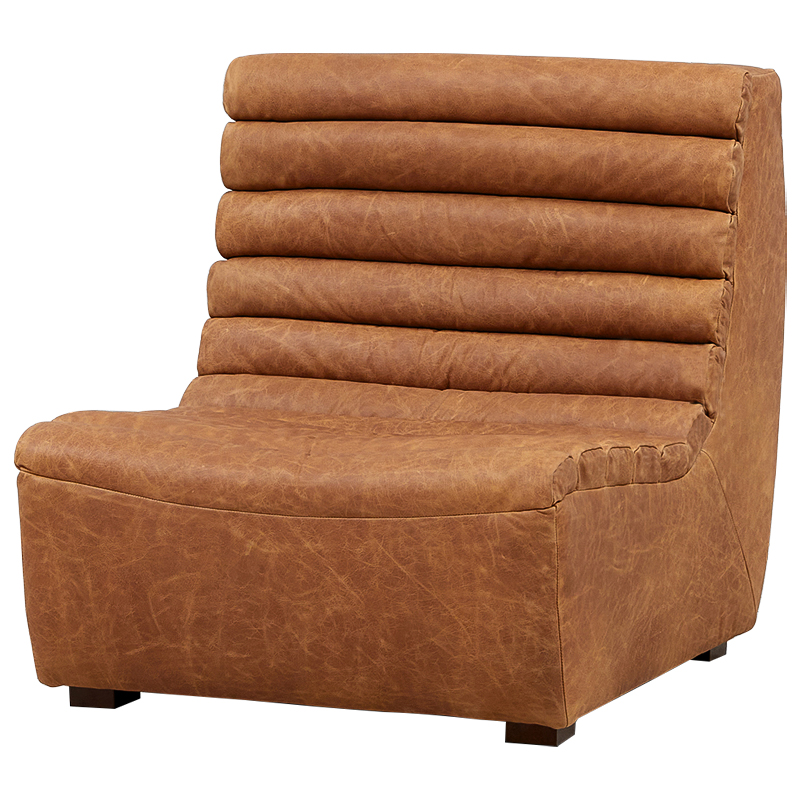 Модульное кожаное кресло Beaumont Lounge Leather Armchair Коричневый Модульное кожаное кресло Beaumont Lounge Leather Armchair Коричневый в Липецке | Loft Concept