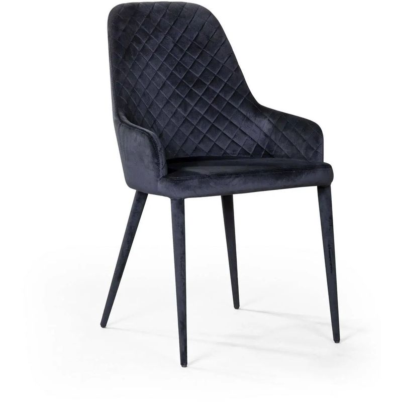 Стул Douglas Rhombus Chair Черный Велюр Черный Стул Douglas Rhombus Chair Черный Велюр Черный в Липецке | Loft Concept