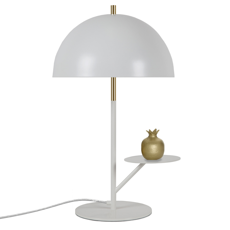 Настольная лампа Table lamp Butler WHITE Латунь Белый Настольная лампа Table lamp Butler WHITE Латунь Белый в Липецке | Loft Concept