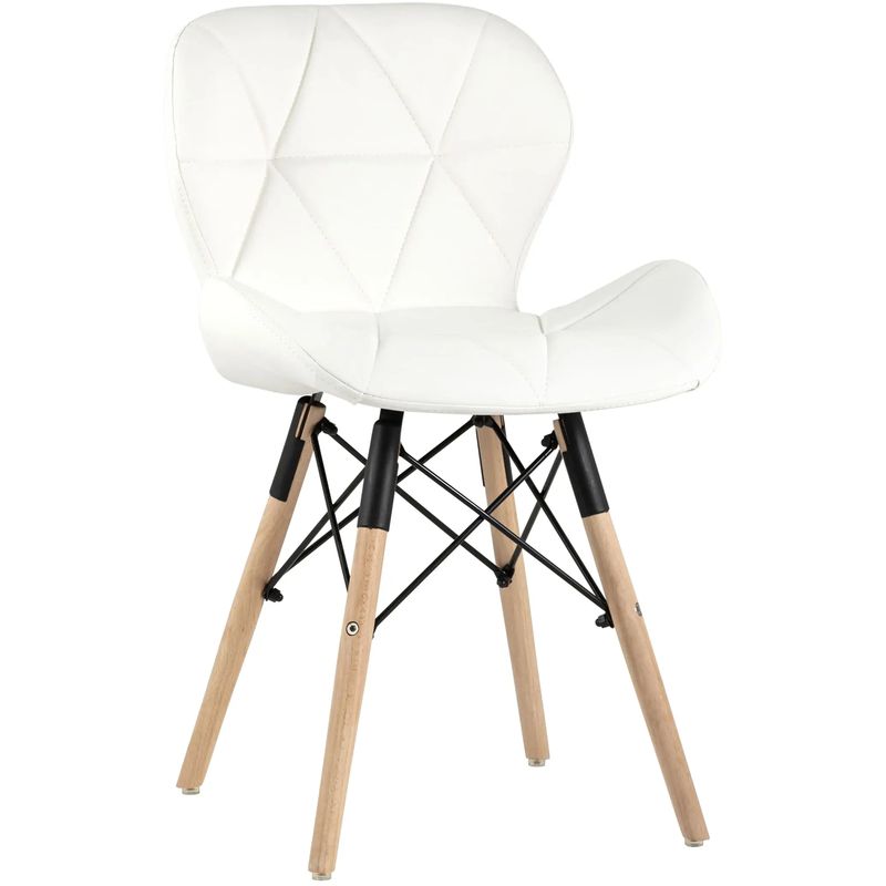 Стул Jeroen Chair Белая Экокожа Белый Древесина Черный Стул Jeroen Chair Белая Экокожа Белый Древесина Черный в Липецке | Loft Concept