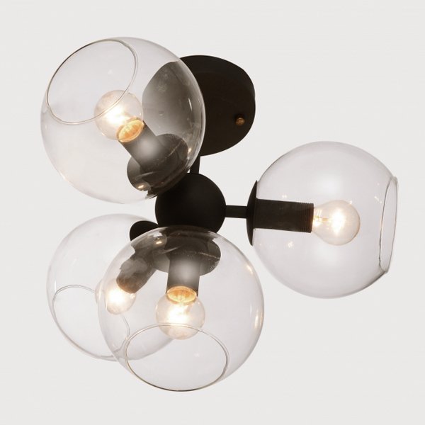Потолочный светильник Sphere Cumulus Glass Top Черный Потолочный светильник Sphere Cumulus Glass Top Черный в Липецке | Loft Concept