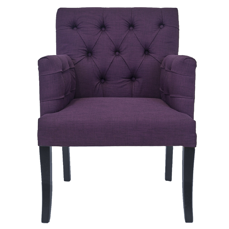 Кресло Addison Chic Armchair purple flax Фиолетовый Черный Кресло Addison Chic Armchair purple flax Фиолетовый Черный в Липецке | Loft Concept