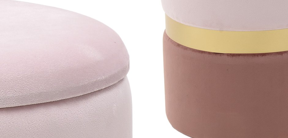Комплект пуфов Golden Belt Soft Pink & Deep Pink Комплект пуфов Golden Belt Soft Pink & Deep Pink - Loft-Concept в Липецке