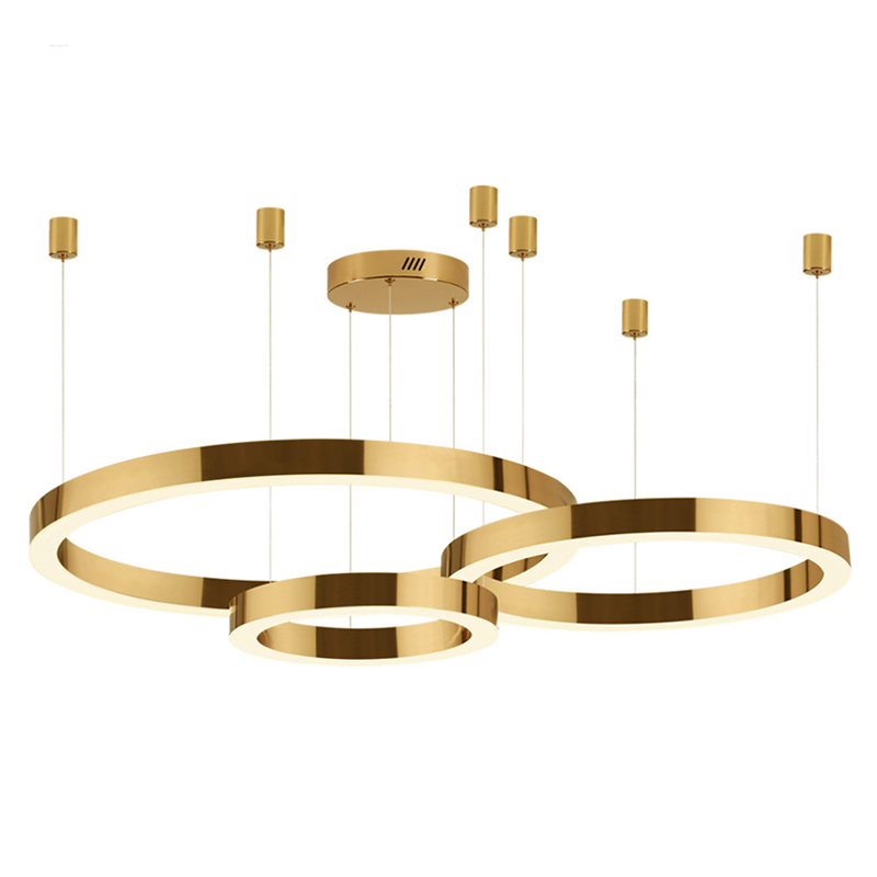Люстра 3 Gold Ring Horizontal Золотой в Липецке | Loft Concept 