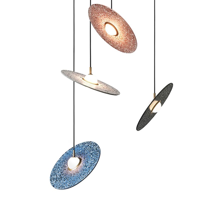 Подвесной светильник Stone Disc Haning Pendant Серый Синий Черный Розовый (Rose) Подвесной светильник Stone Disc Haning Pendant Серый Синий Черный Розовый (Rose) в Липецке | Loft Concept