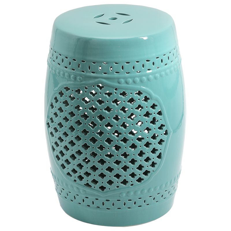 Керамический табурет Quatrefoil Garden Stool - Turquoise Бирюзовый Керамический табурет Quatrefoil Garden Stool - Turquoise Бирюзовый в Липецке | Loft Concept