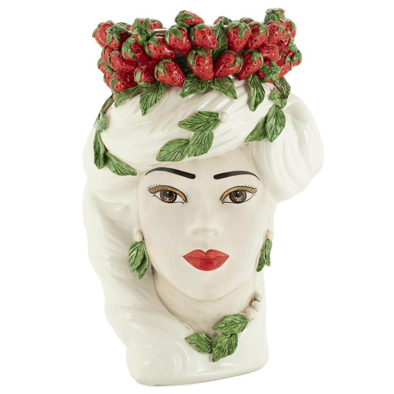 Ваза VASE STRAWBERRIES HEAD LADY BIG White Красный Белый Ваза VASE STRAWBERRIES HEAD LADY BIG White Красный Белый в Липецке | Loft Concept