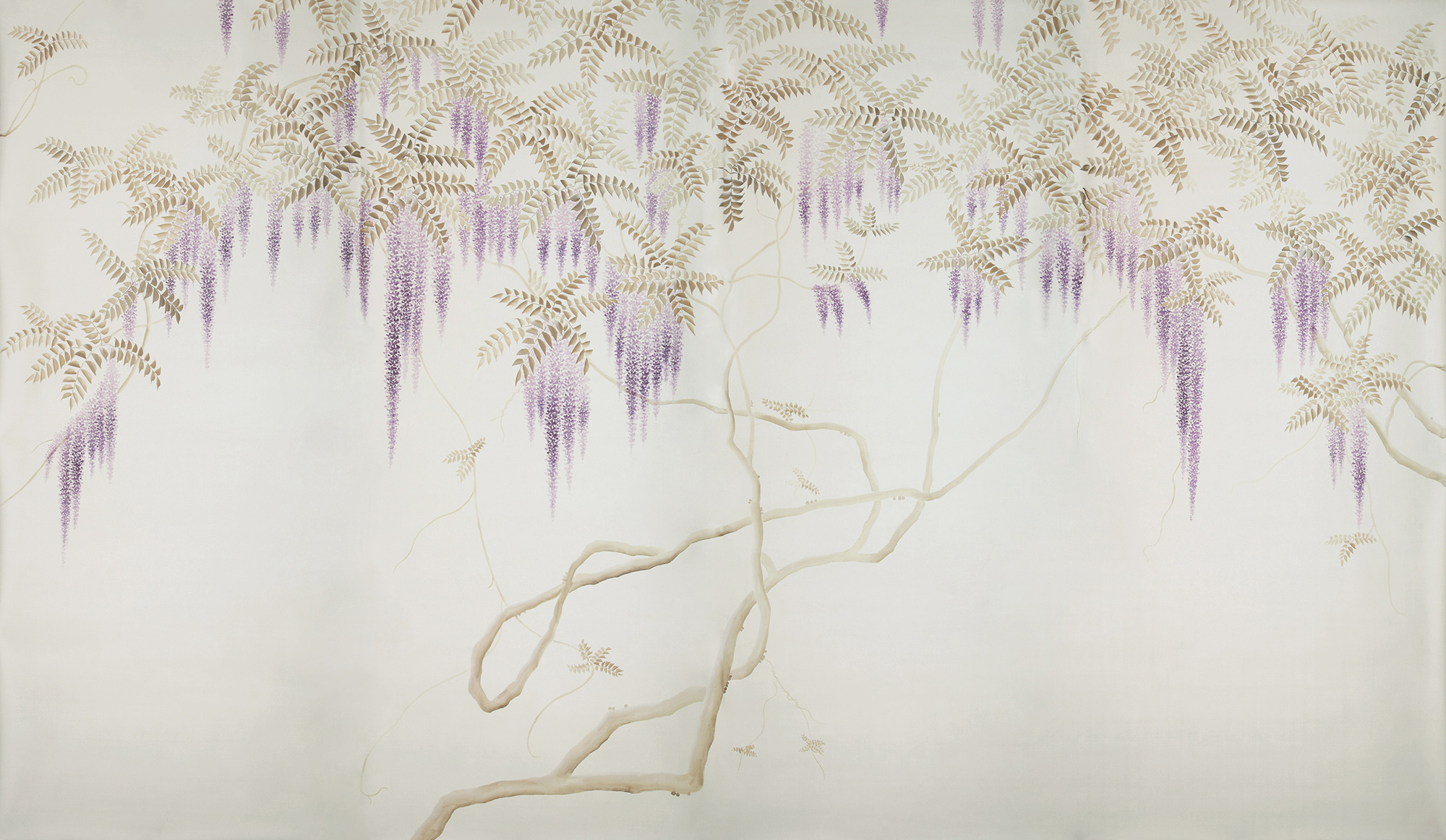 Обои в японском стиле Wisteria Colourway SC-247 on Natural Mica metallic silk Обои в японском стиле Wisteria Colourway SC-247 on Natural Mica metallic silk - постер Loft-Concept в Липецке