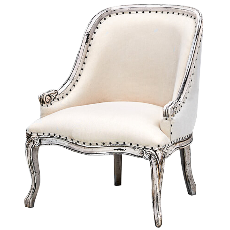 Кресло Jeunesse French Seating Armchair Белый Молочный Коричневый винтаж Кресло Jeunesse French Seating Armchair Белый Молочный Коричневый винтаж в Липецке | Loft Concept