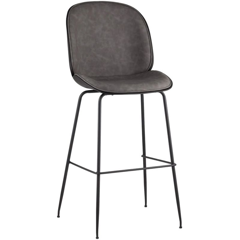 Стул Барный Винтажная Серая Экокожа Vendramin Bar Chair Серый Черный Стул Барный Винтажная Серая Экокожа Vendramin Bar Chair Серый Черный в Липецке | Loft Concept
