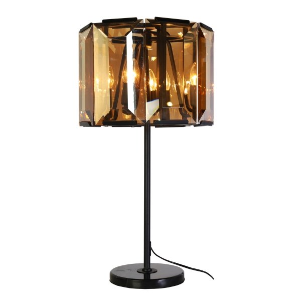 Настольная лампа Harlow Crystal Round Table Amber Черный Янтарь (Amber) в Липецке | Loft Concept 
