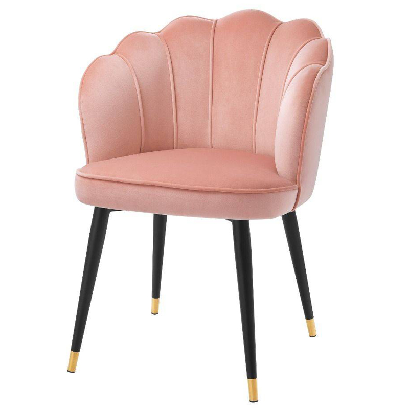 Стул Eichholtz Dining Chair Bristol nude Розовый пастельный Черный Латунь Стул Eichholtz Dining Chair Bristol nude Розовый пастельный Черный Латунь в Липецке | Loft Concept
