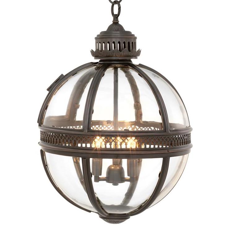 Люстра Lantern Residential Bronze M Темная бронза Прозрачное Стекло Люстра Lantern Residential Bronze M Темная бронза Прозрачное Стекло в Липецке | Loft Concept