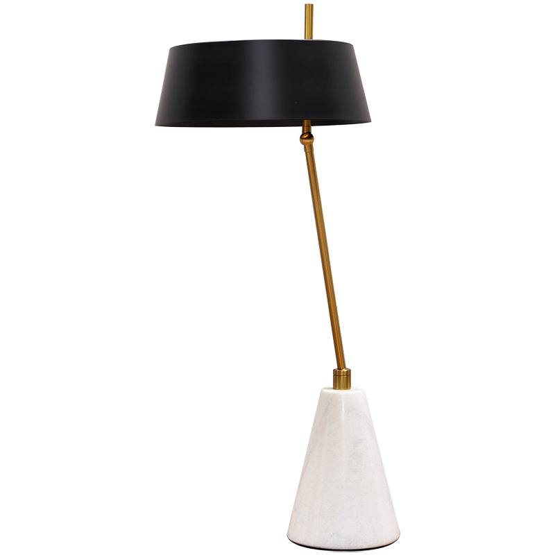 Настольная лампа с черным металлическим абажуром Dominique Table Lamp Черный Золотой Белый Настольная лампа с черным металлическим абажуром Dominique Table Lamp Черный Золотой Белый в Липецке | Loft Concept