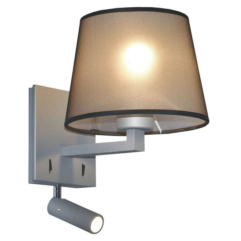 Бра с абажуром и поворотным спотом Trumpet Lamp Grey Серый в Липецке | Loft Concept 
