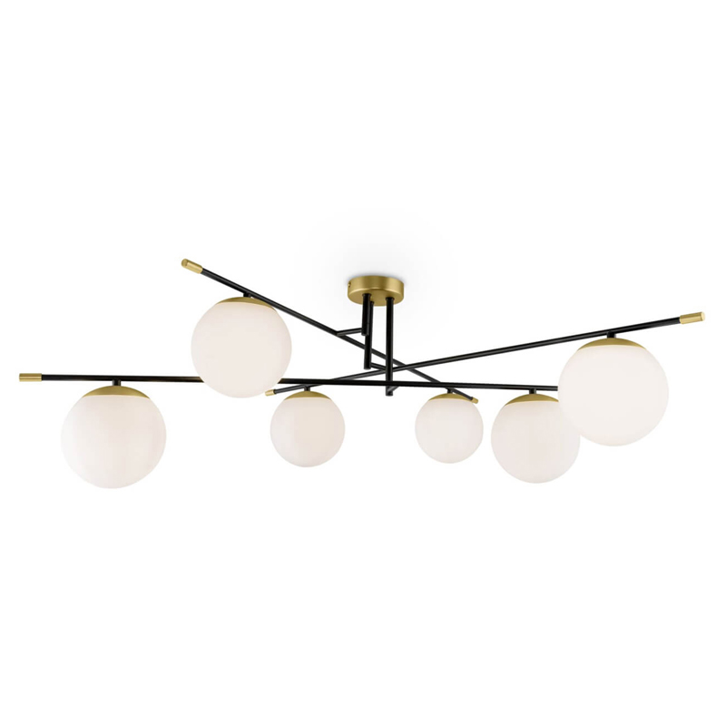 Потолочный светильник Spike Balls Hanging Lamp Белый Золотой Черный Потолочный светильник Spike Balls Hanging Lamp Белый Золотой Черный в Липецке | Loft Concept