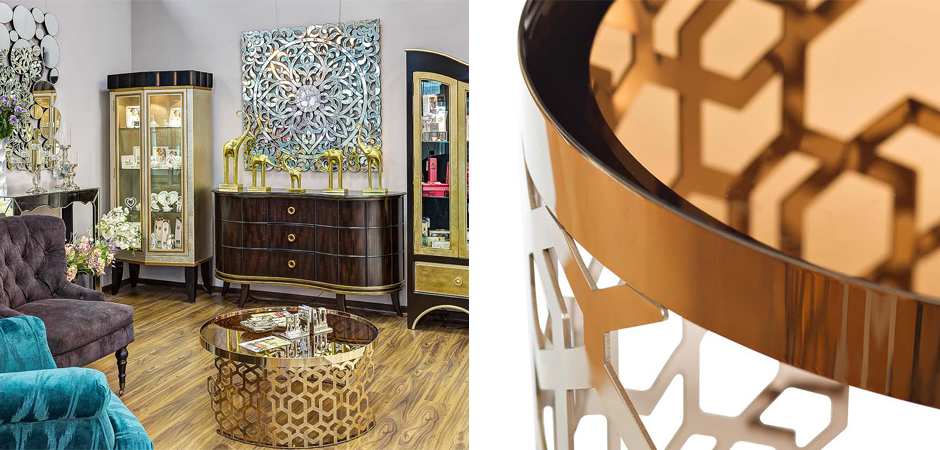 Стол Yen Geometry Table Pink Gold 90 - фото №1