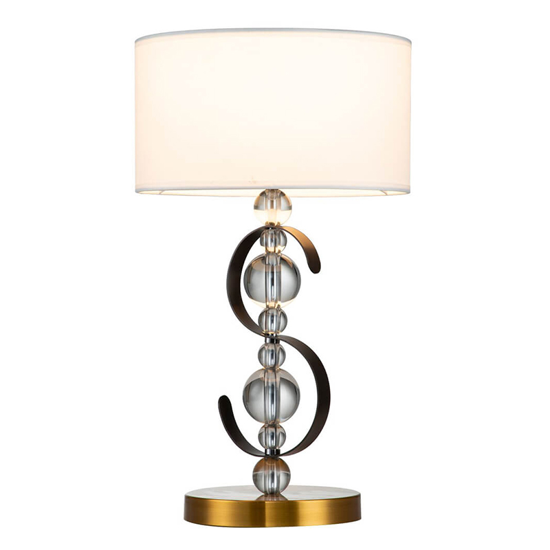 Настольная лампа с Абажуром Annelies Table Lamp Золотой Черный Белый Настольная лампа с Абажуром Annelies Table Lamp Золотой Черный Белый в Липецке | Loft Concept