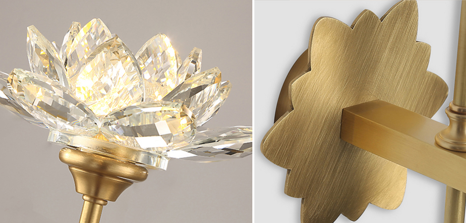 Бра Хрустальный Цветок Лотоса Lotus flower Wall Clear Glass D Бра Хрустальный Цветок Лотоса Lotus flower Wall Clear Glass D - Loft-Concept в Липецке