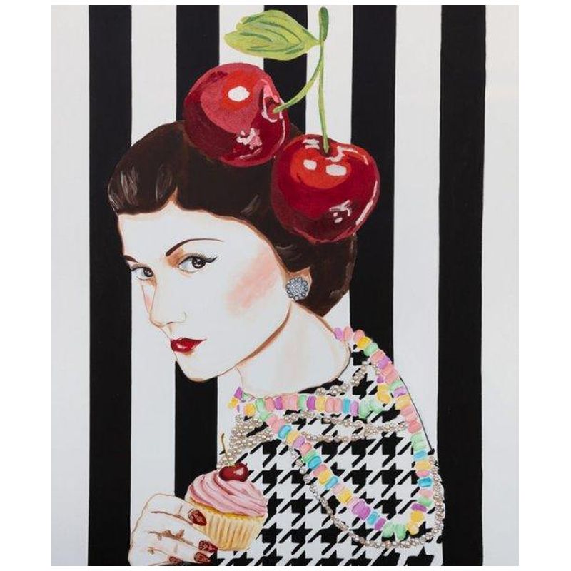 Картина Coco Chanel with Cherry Headdress Мульти Картина Coco Chanel with Cherry Headdress Мульти в Липецке | Loft Concept